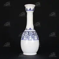 گلدان سفالی‏ نقاشی رولعابی‏ ‏ سفید‏ طرح ‏سکه‏ مدل 1015800009