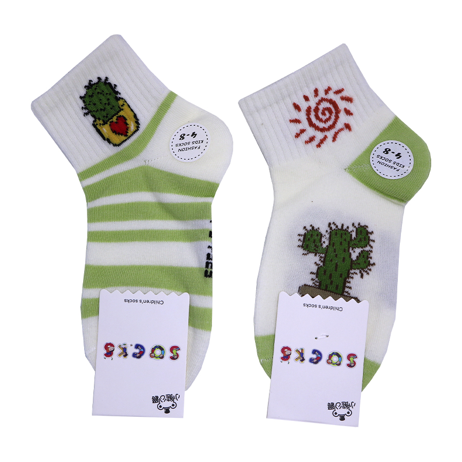 جوراب ساق بلند بچگانه مدل کاکتوس کد 1 بسته 2 عددی