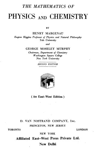 خرید و دانلود نسخه کامل کتاب The mathematics of physics and chemistry