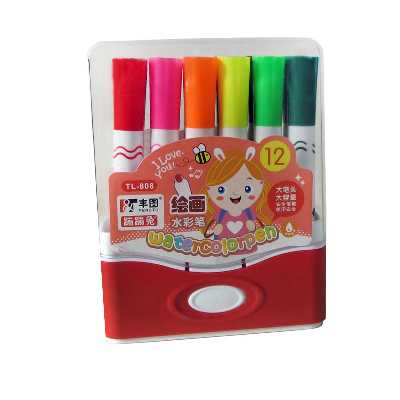 ماژیک رنگ آمیزی مدل  Water color pen  کد TL-808 بسته 12 عددی