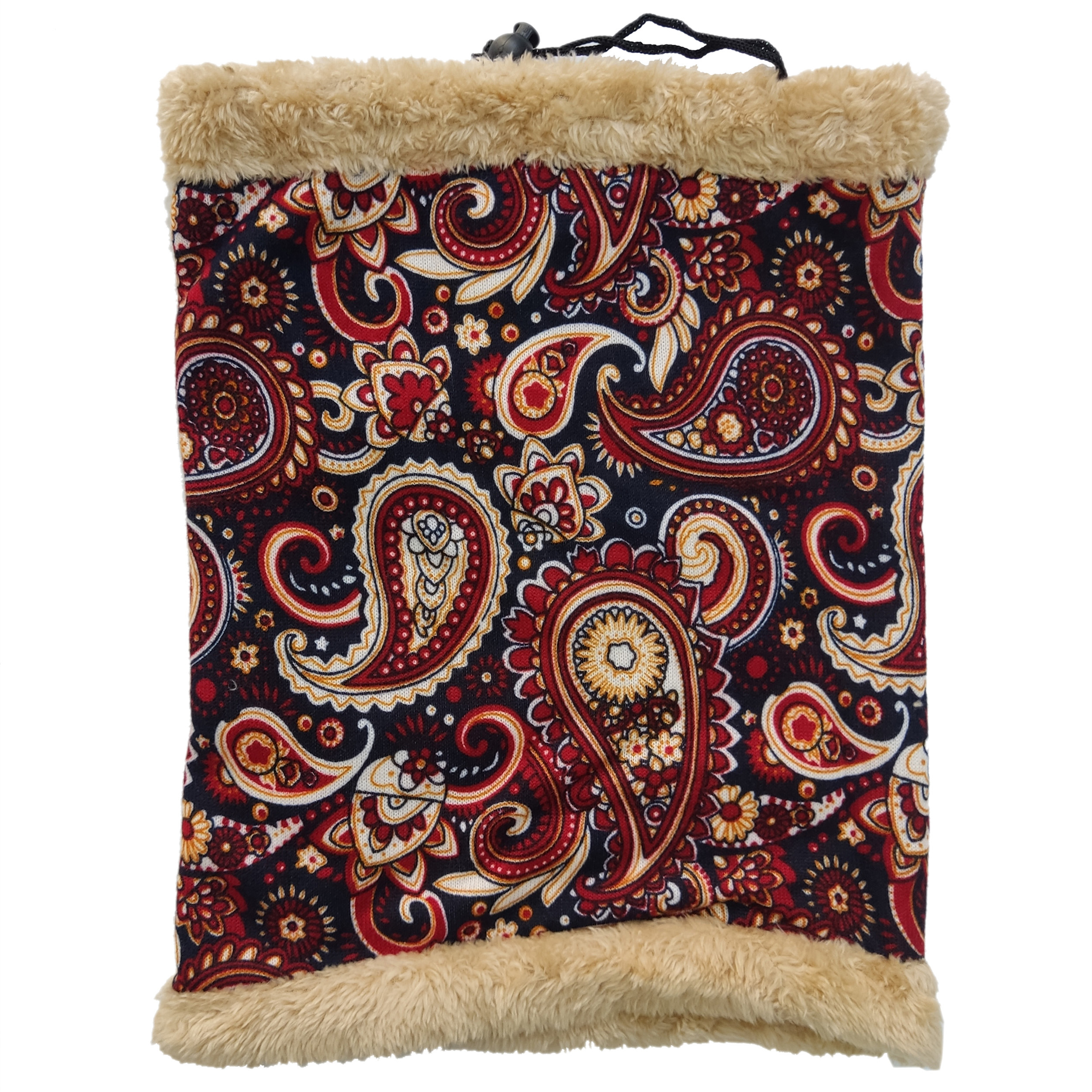 دستمال سر و گردن مدل اسکارف تو خز طرح بافت