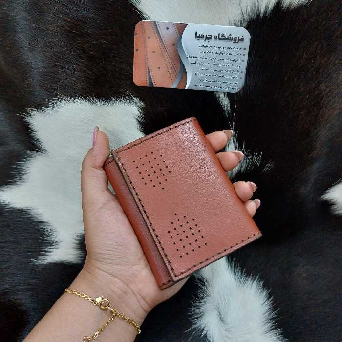 کیف پول جیبی جدید چرم طبیعی بزی و دست دوز