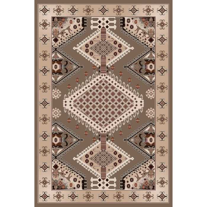 فرش ماشینی ساوین طرح 7706 زمینه گردویی