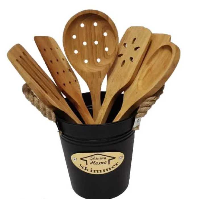 سرویس کفگیر مدل چوبی6پارچه -سرویس اشپزخانه