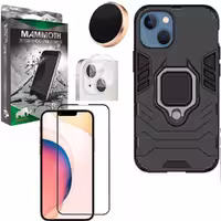 کاور ماموت مدل M-GHB-BNDL مناسب برای گوشی موبایل اپل iphone 13 به همراه محافظ صفحه نمایش و محافظ لنز دوربین و پایه نگهدارنده آهنربایی