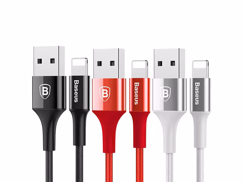 کابل شارژ و انتقال داده بیسوس مدل Shining Cable With Jet Metal به طول 1 متر