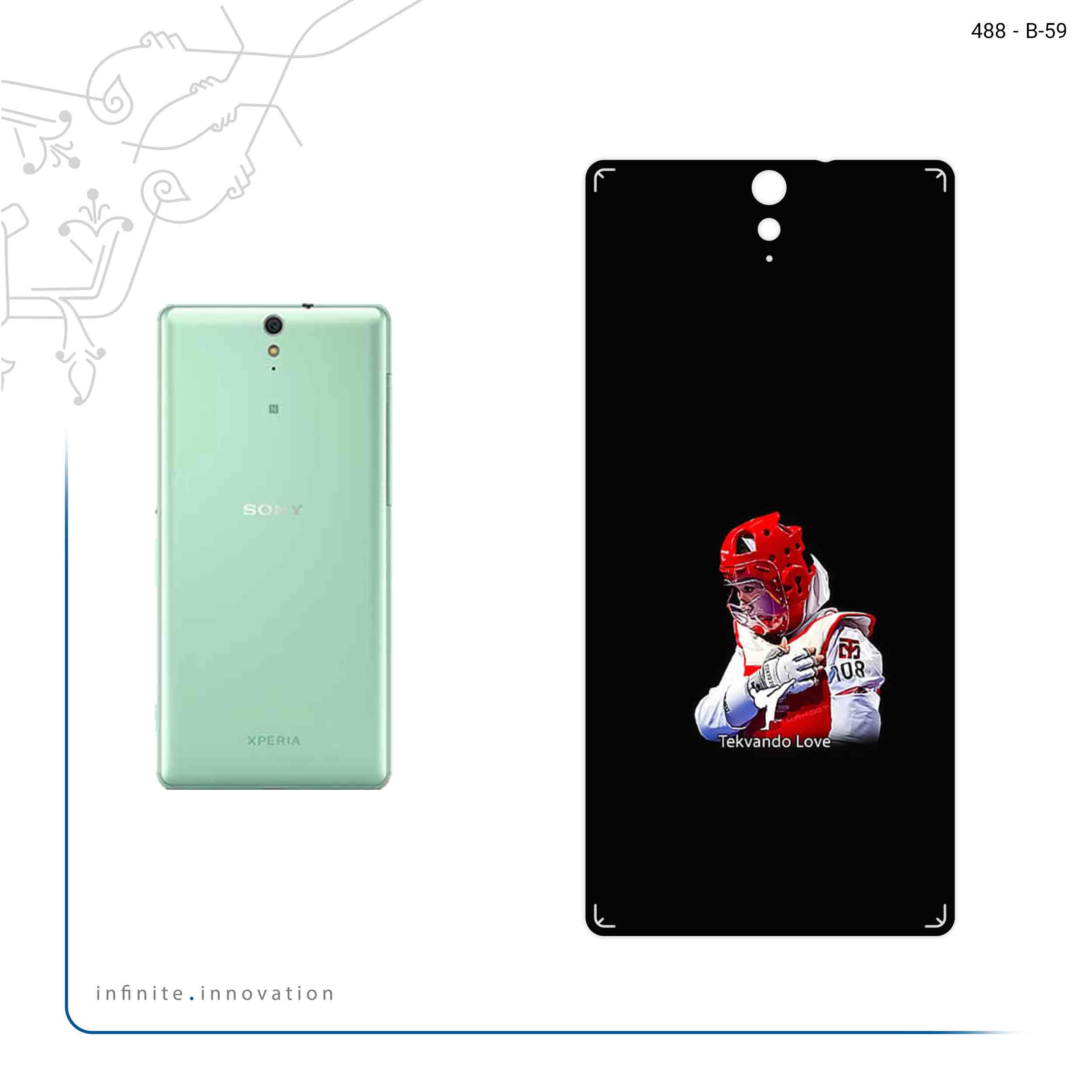 برچسب پوششی ماهوت مدل Tekvando مناسب برای گوشی موبایل سونی Xperia C5