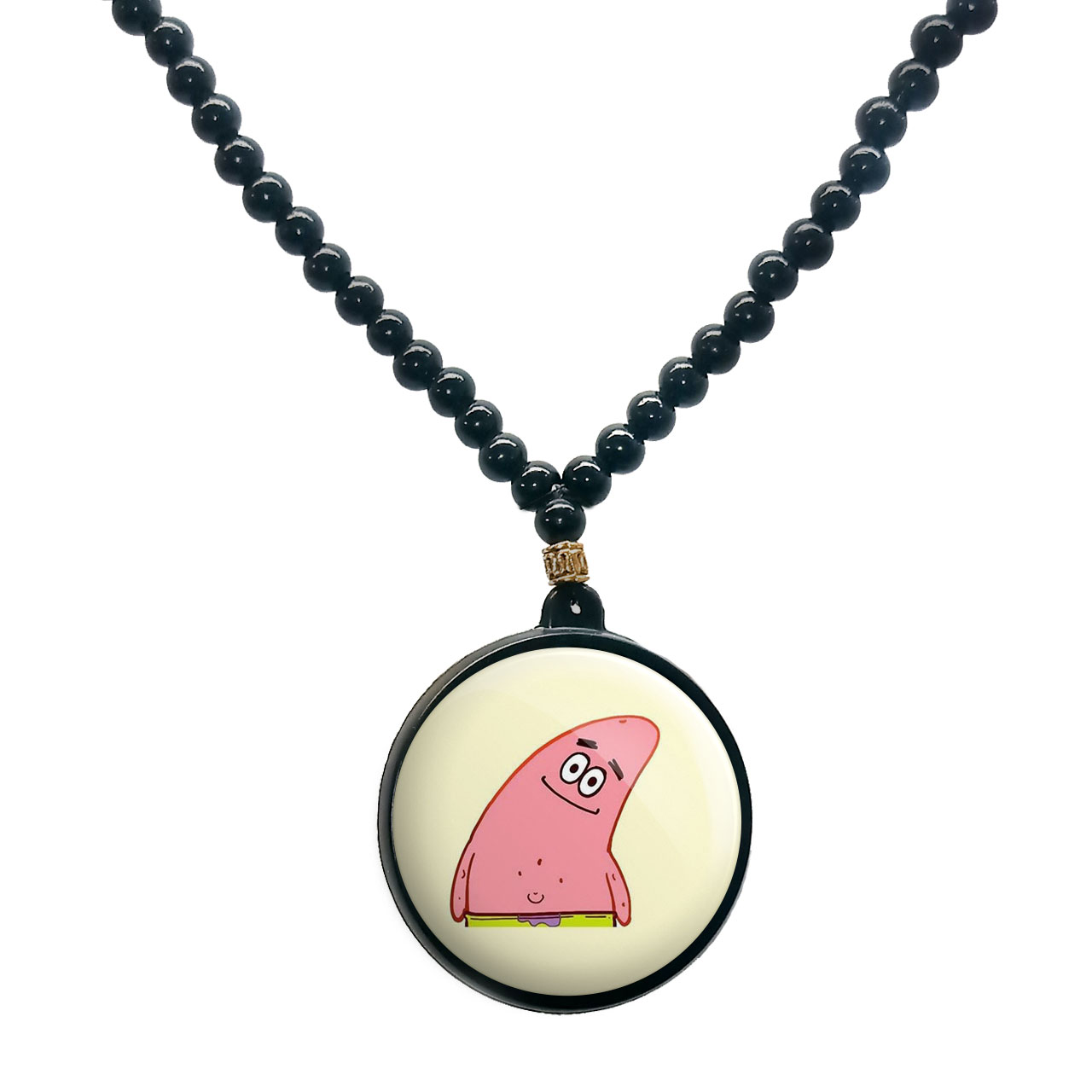 گردنبند پرمانه طرح باب اسفنجی کد pmd.4747 مدل دو طرفه