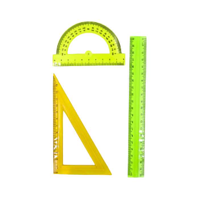 ست خط کش مدل 100 مجموعه 3 عددی