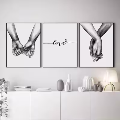 تابلو طرح عاشقانه مدل EP15 مجموعه 3 عددی