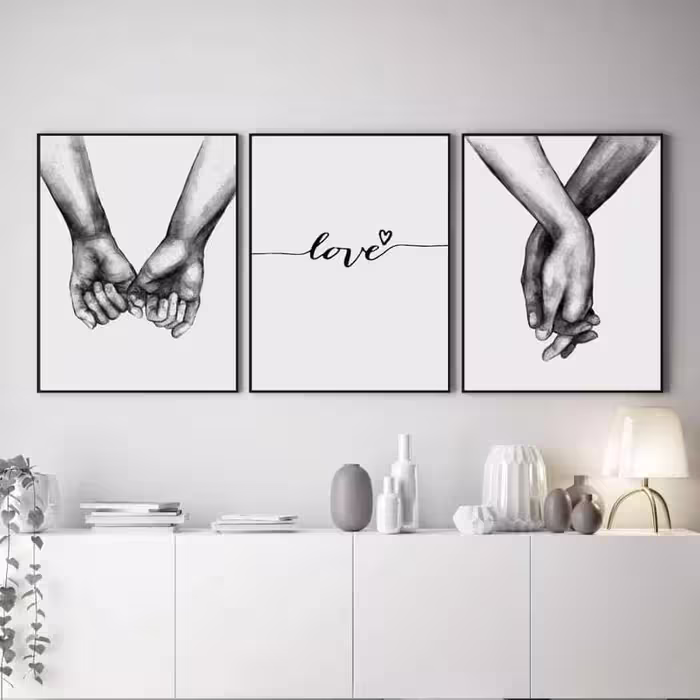 تابلو طرح عاشقانه مدل EP15 مجموعه 3 عددی