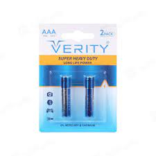 باتری دوتایی نیم قلمی Verity Super Heavy Duty R03 1.5V AAA