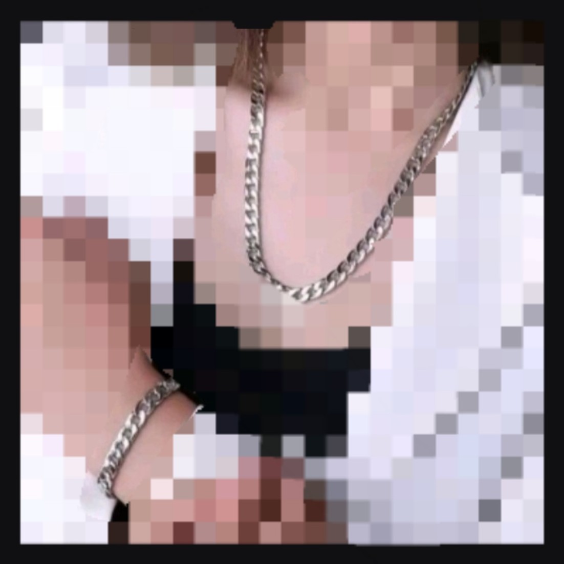 ست گردنبند دستبند استیل رنگ ثابت بسیار زیبا و شیک 