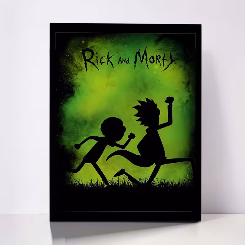 تابلو مدل Rick &amp;amp; Morty کد F-1034 | دنیای قاب