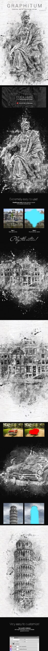 دانلود Graphitum – Charcoal Sketch Photoshop Action – اکشن نقاشی با…