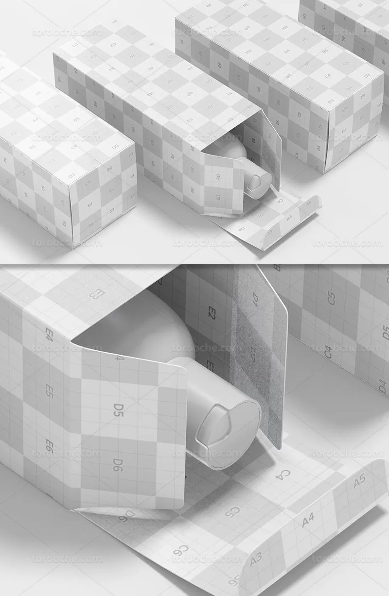 موکاپ شامپو با جعبه | گرافیک با طعم تربچه