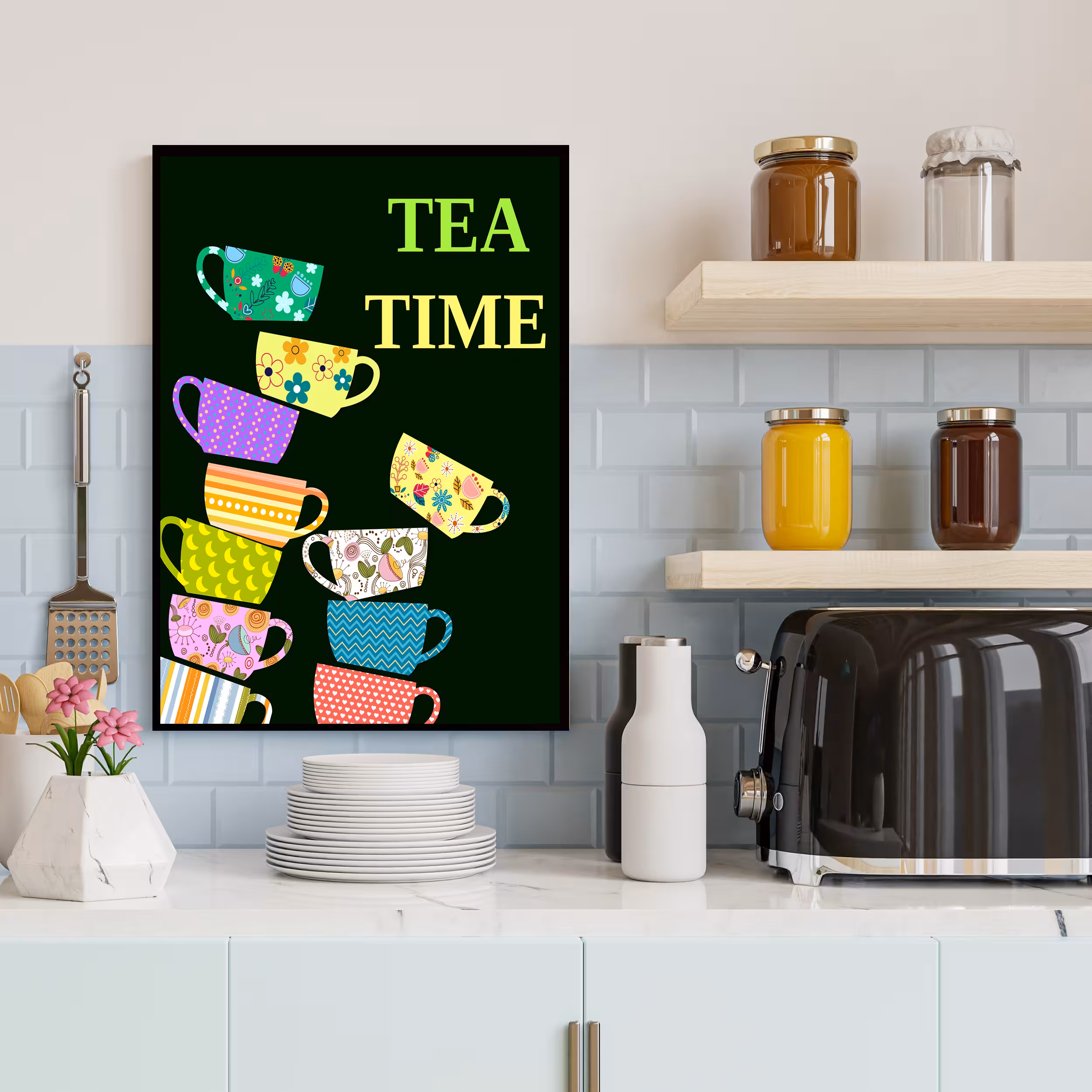 تابلو مدل دکوراتیو طرح TEA TIME کد 0569
