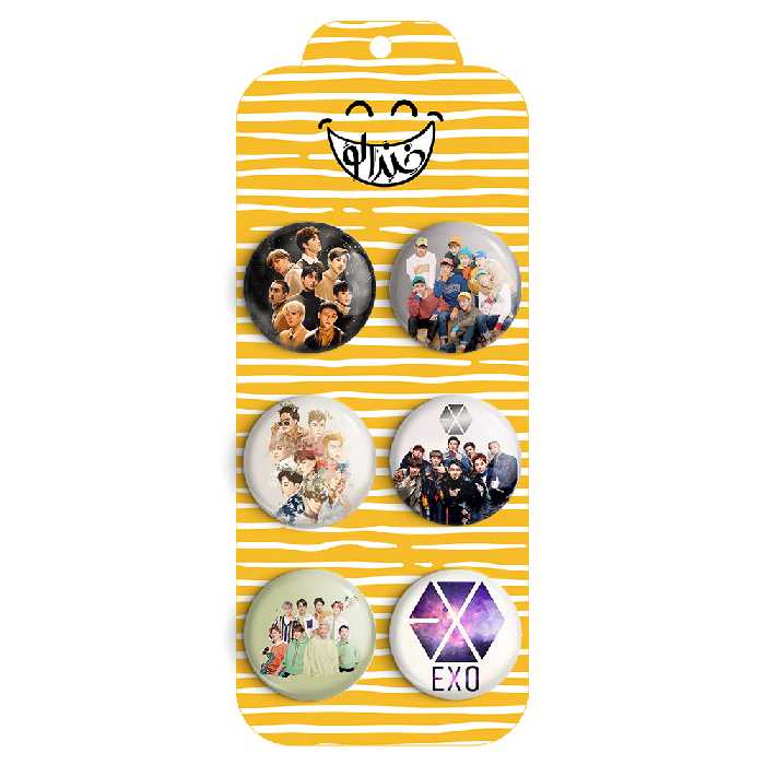 پیکسل خندالو طرح گروه موسیقی EXO کد 157A مجموعه 6 عددی