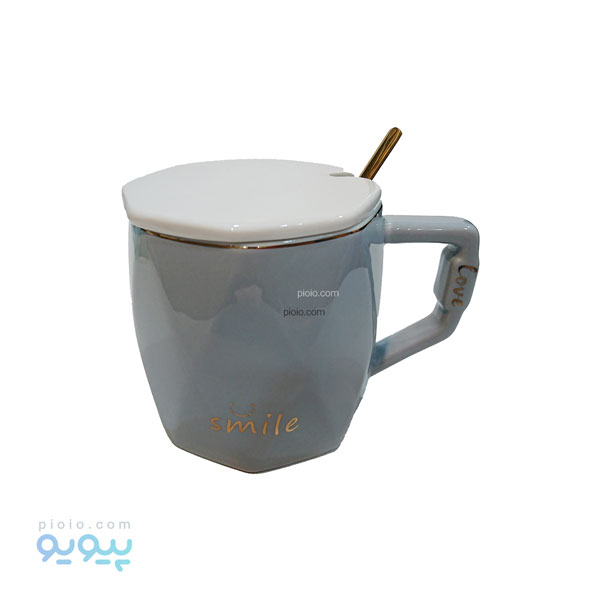 ماگ درب دار سرامیکی مدل Smile