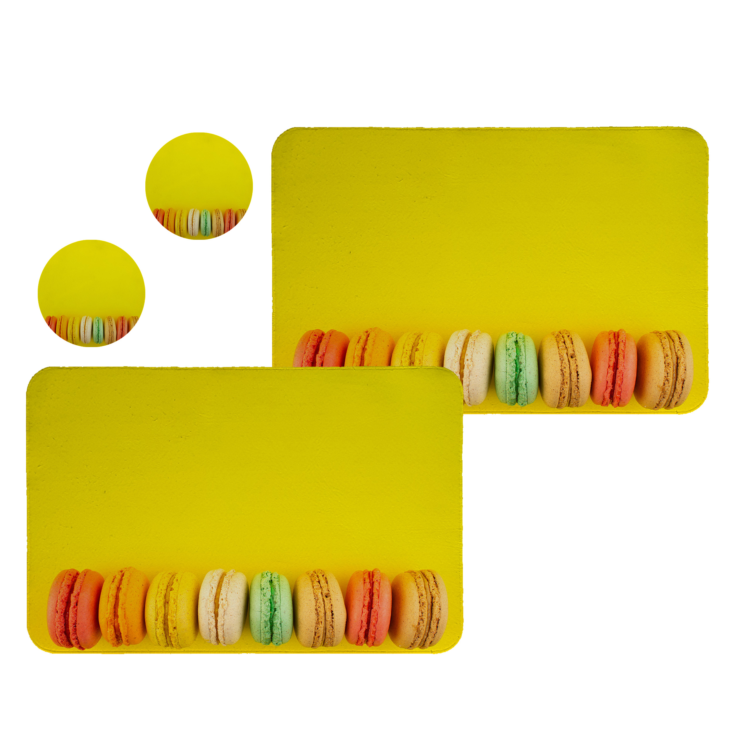 زیربشقابی طرح ماکارون کد 8485 مجموعه 2 عددی همراه زیر لیوانی