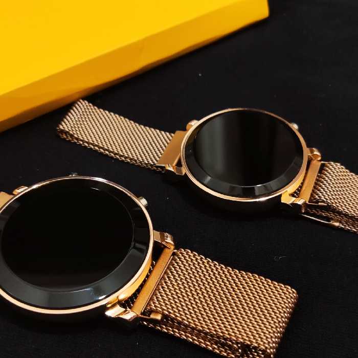 ست ساعت دیجیتالی صفحه گرد رنگ رزگلد