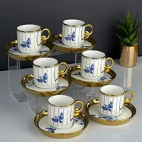 قهوه خوری شیک آجار ترکیه ست 6 نفری hxf-05172