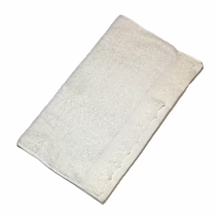 حوله دست و صورت فانتزی گیپور دار DECO BIANCA ترکیه سایز 50×90