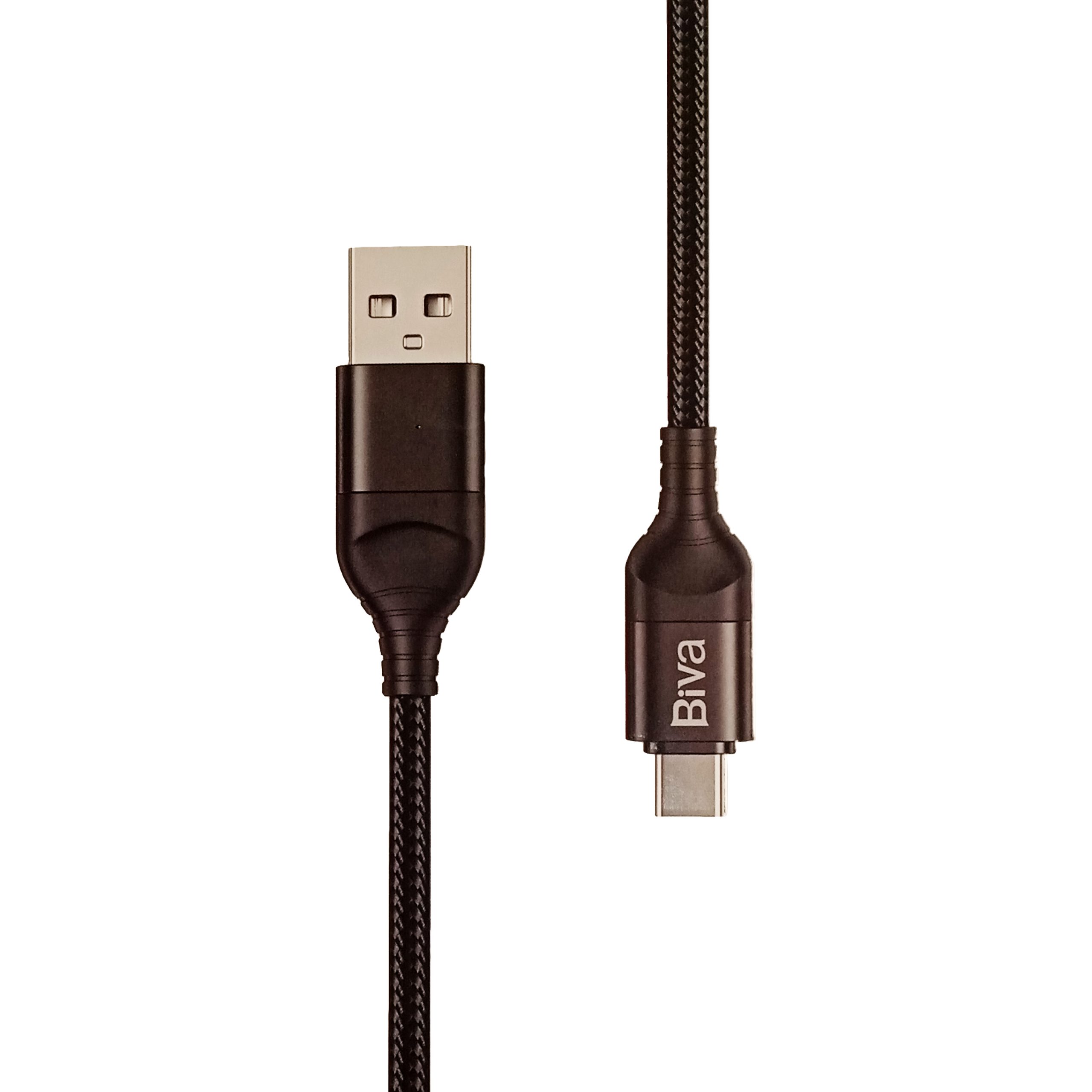 کابل Type C بیوا Biva C-03T طول 1.2 متر شدت جریان 2.4 آمپر