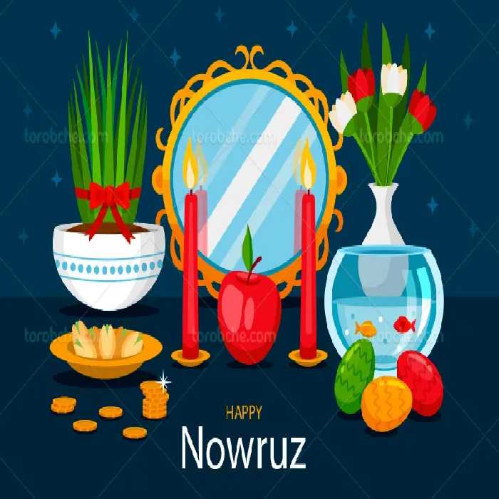 وکتور سفره هفت سین با گل لاله | گرافیک با طعم تربچه