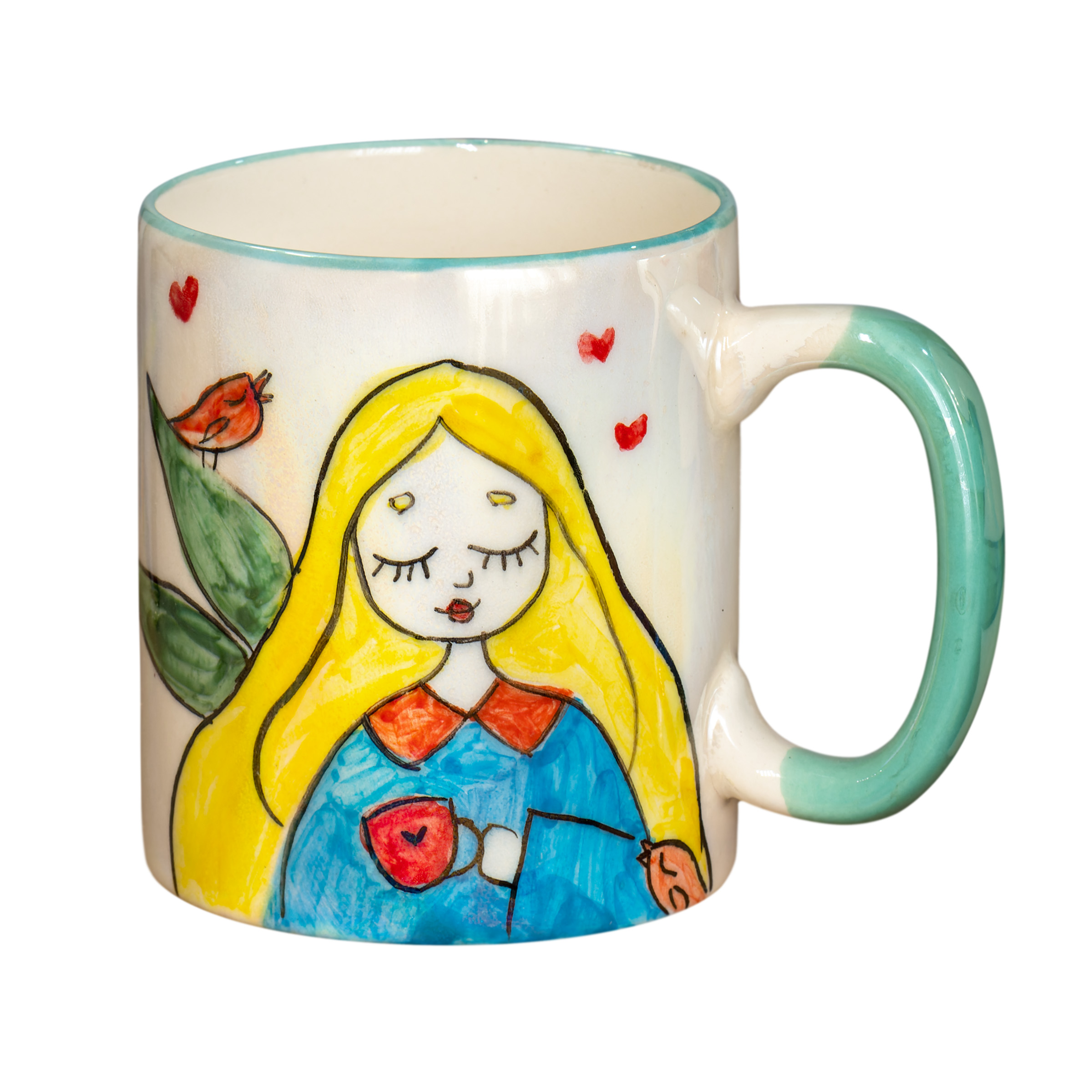 ماگ طرح دختر مدل نقاشی براق کد 04