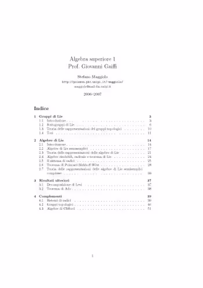 خرید و دانلود نسخه کامل کتاب Algebra superiore 1 [Lecture notes]