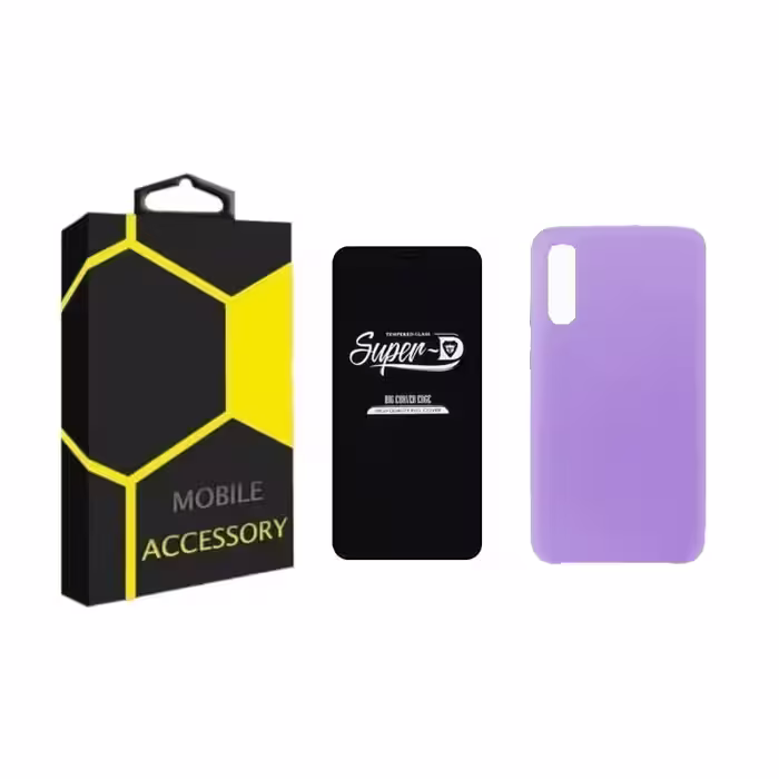 کاور مدل silicone مناسب برای گوشی موبایل سامسونگ Galaxy A50 / A50s / A30s به همراه محافظ صفحه نمایش