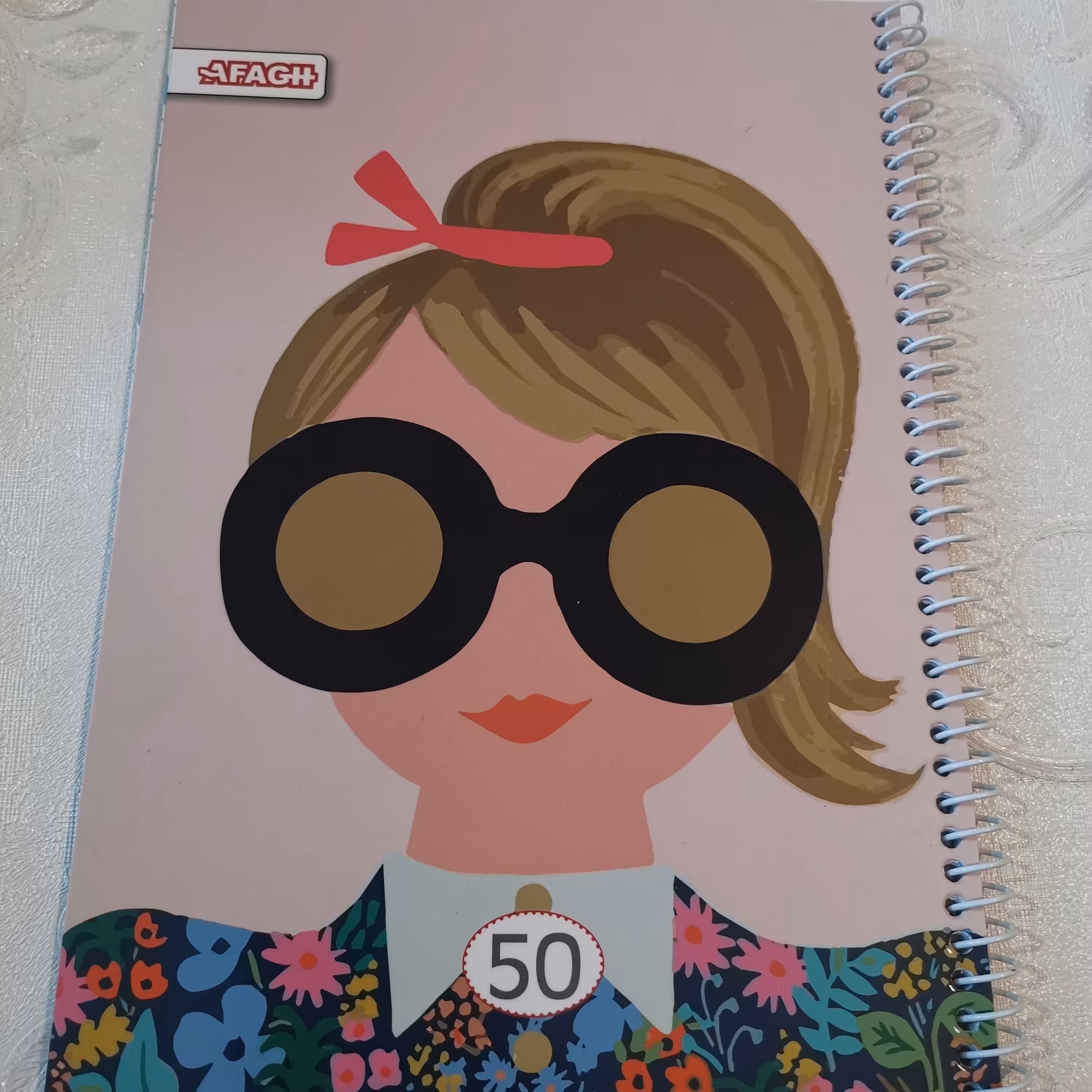 دفتر 50 برگ گلاسه سیمی