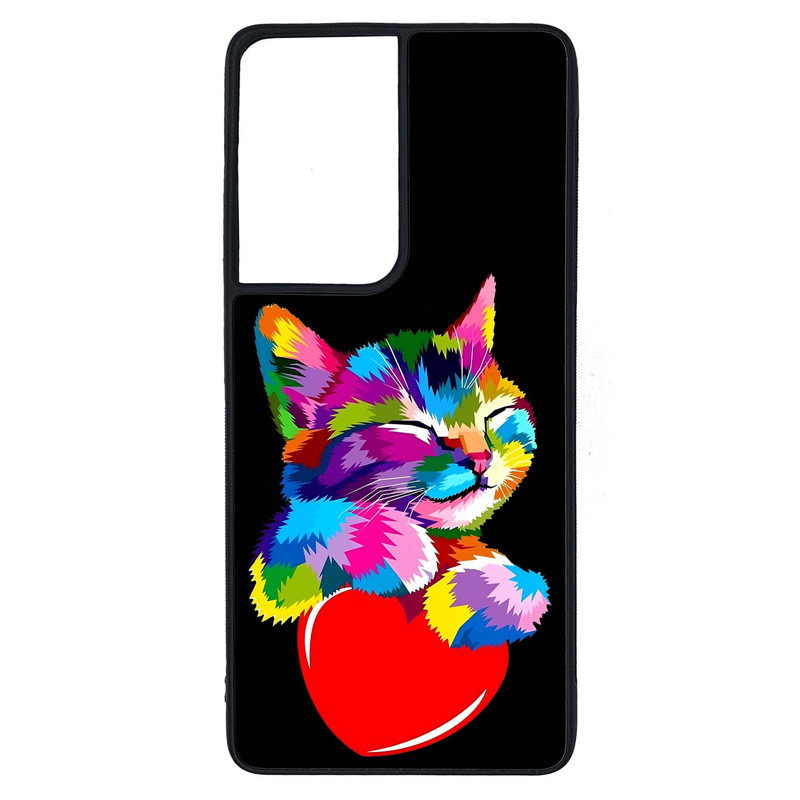 کاور طرح گربه کد G-041 مناسب برای گوشی موبایل سامسونگ Galaxy S21 Ultra | دیجی قاب دونی