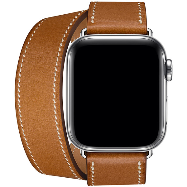 بند اپل واچ 4 هرمس 40 میلیمتری زنانه مدل 40mm Fauve Barenia Leather Double Tour - Hiapple.ir