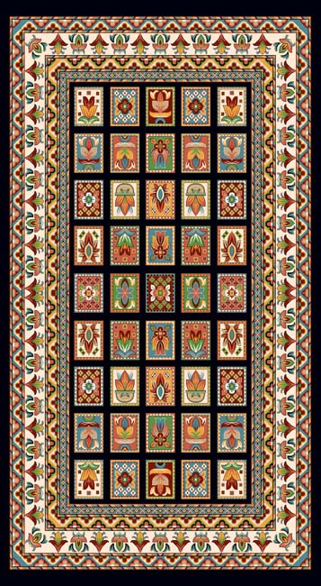 فرش ماشینی 700 شانه درجه 1 طرح گبه ماندگار ابعاد متنوع زمینه روشن چند رنگ کد 100 | گبه کیفیت ضد حساسیت .فرش قسطی