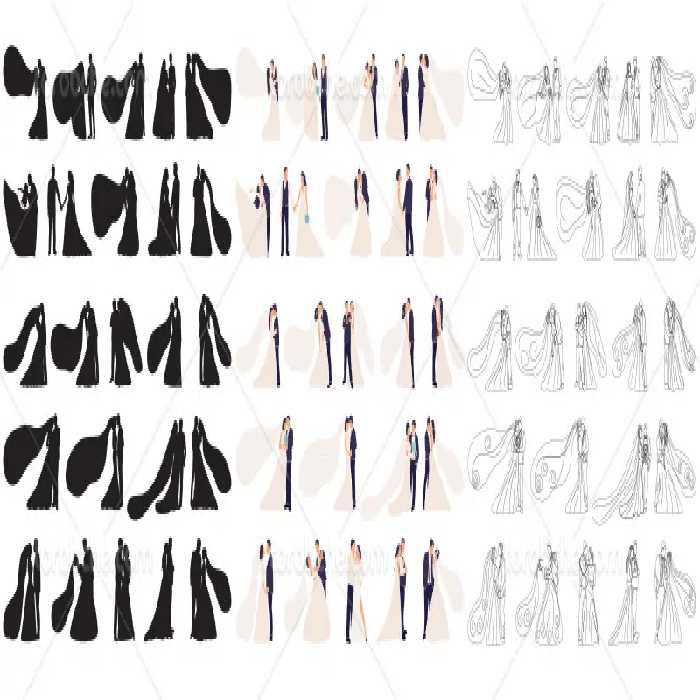 وکتور فیگور عروس و داماد | گرافیک با طعم تربچه