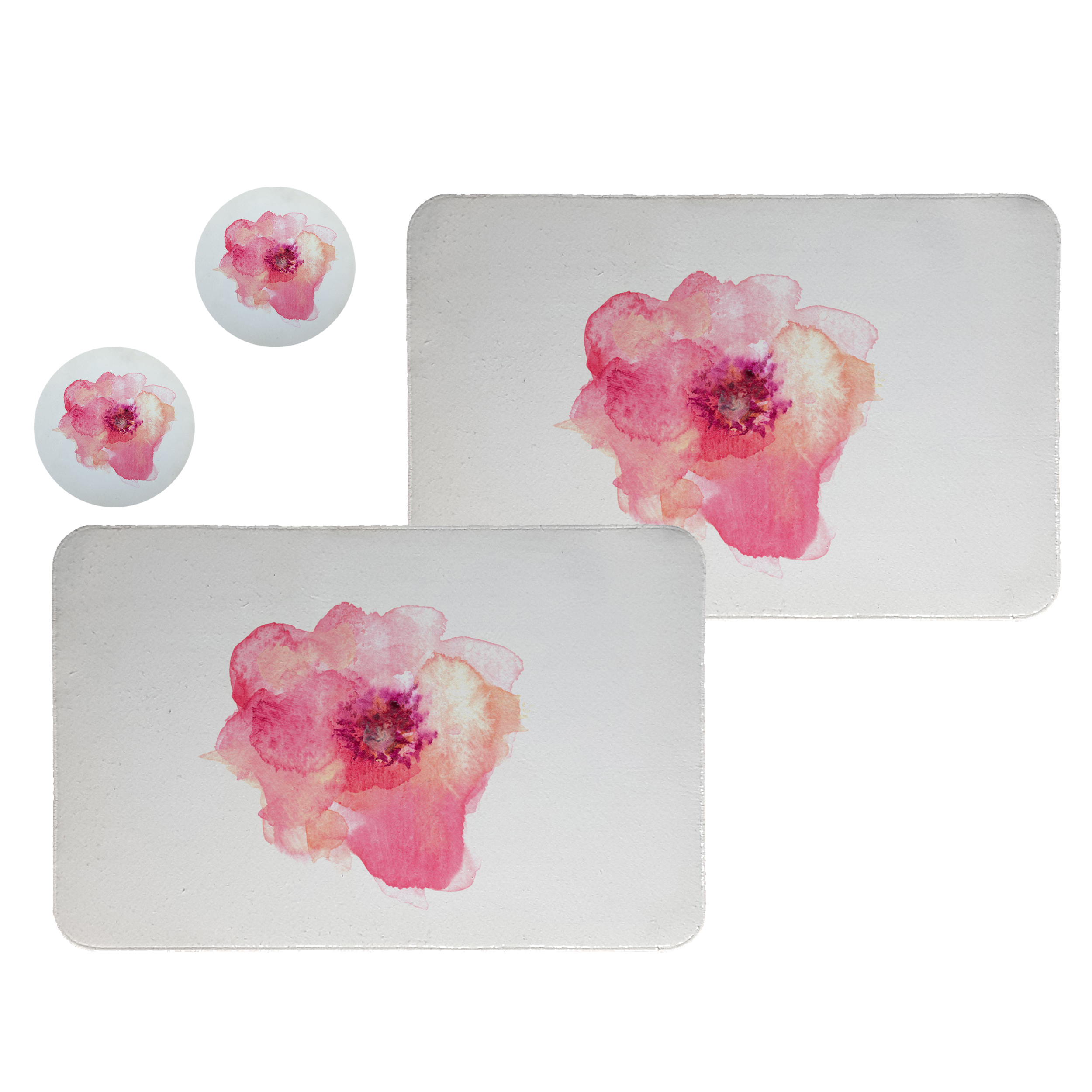 زیربشقابی طرح گل کد 5095 مجموعه 2عددی همراه زیرلیوانی