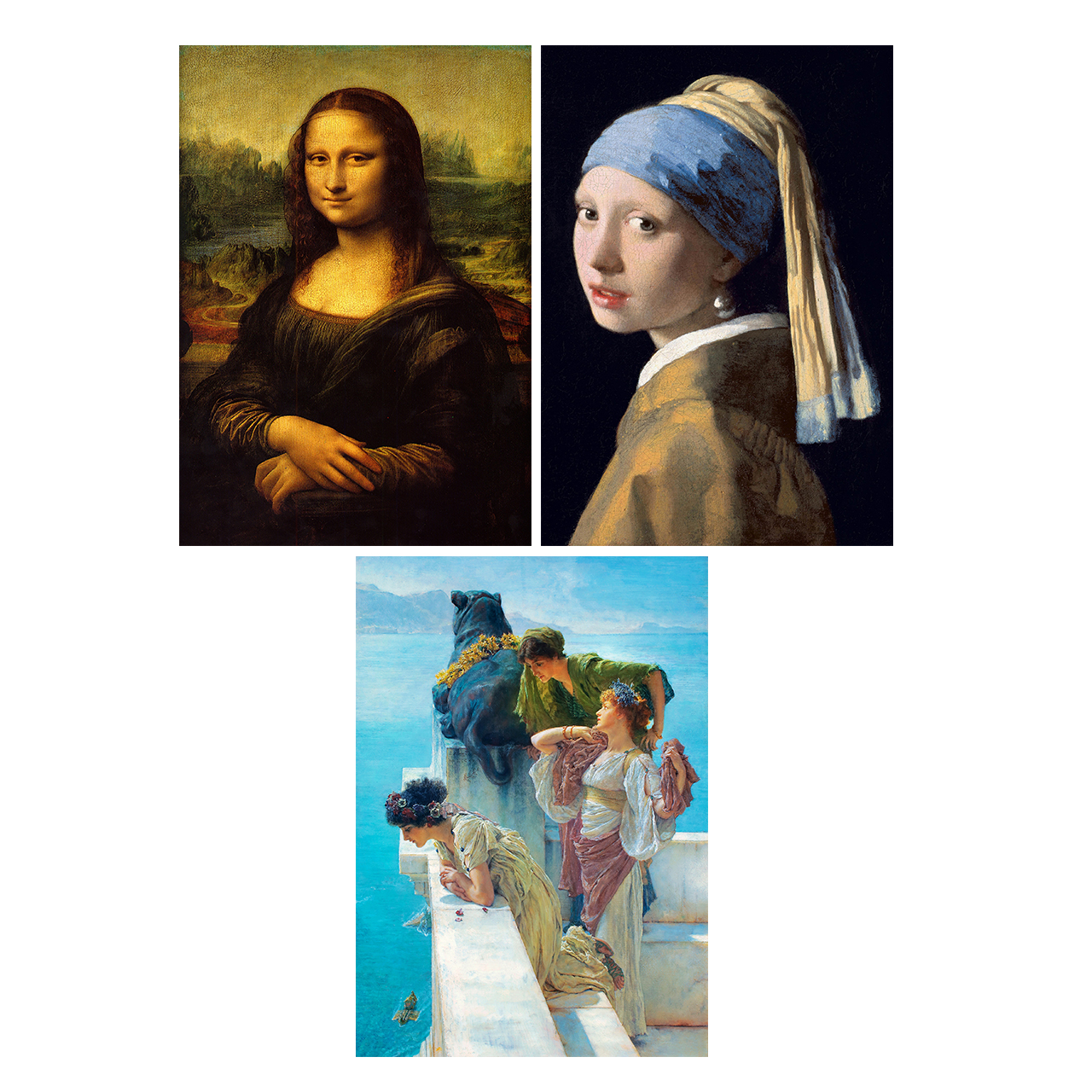 تابلو شاسی طرح معروف ترین نقاشی های جهان کد SET029 مجموعه 3 عددی