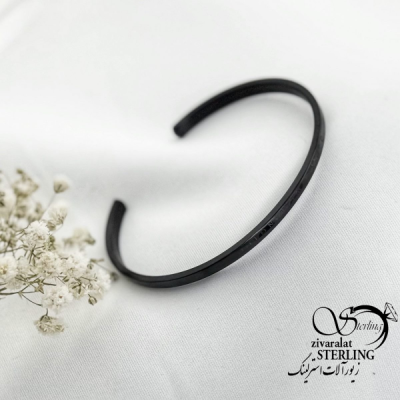 دستبند النگویی استیل مشکی کد 16499