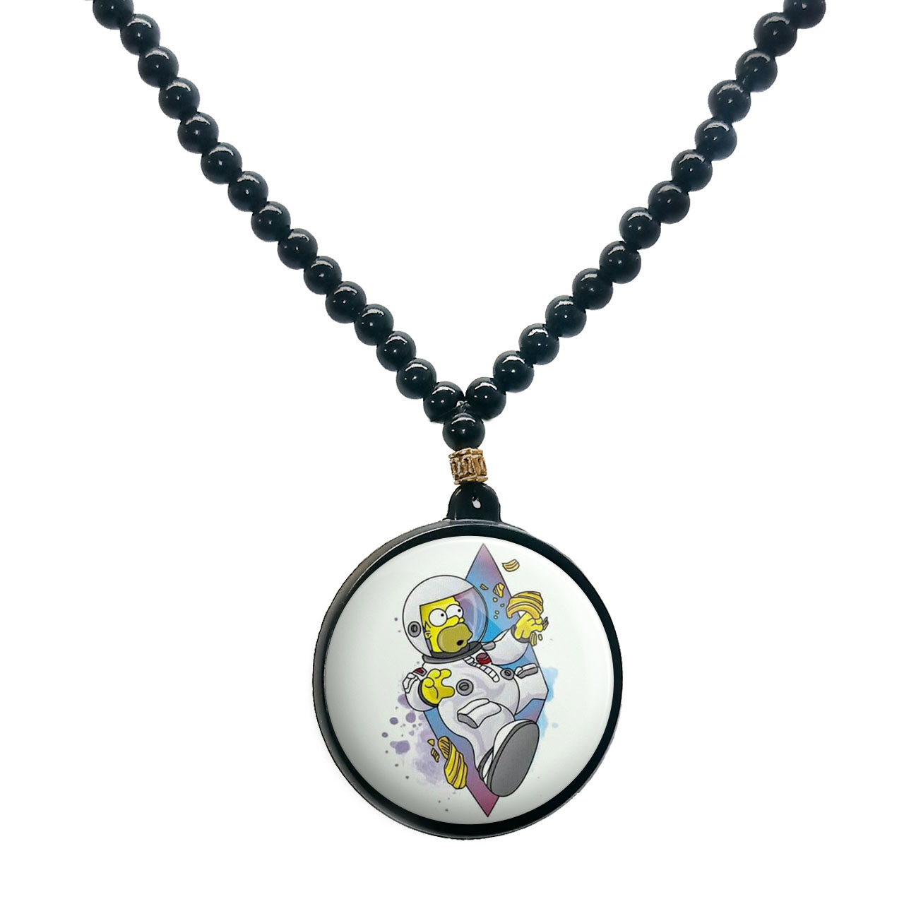 گردنبند پرمانه طرح سیمپسون ها کد pmd.21291 مدل دو طرفه