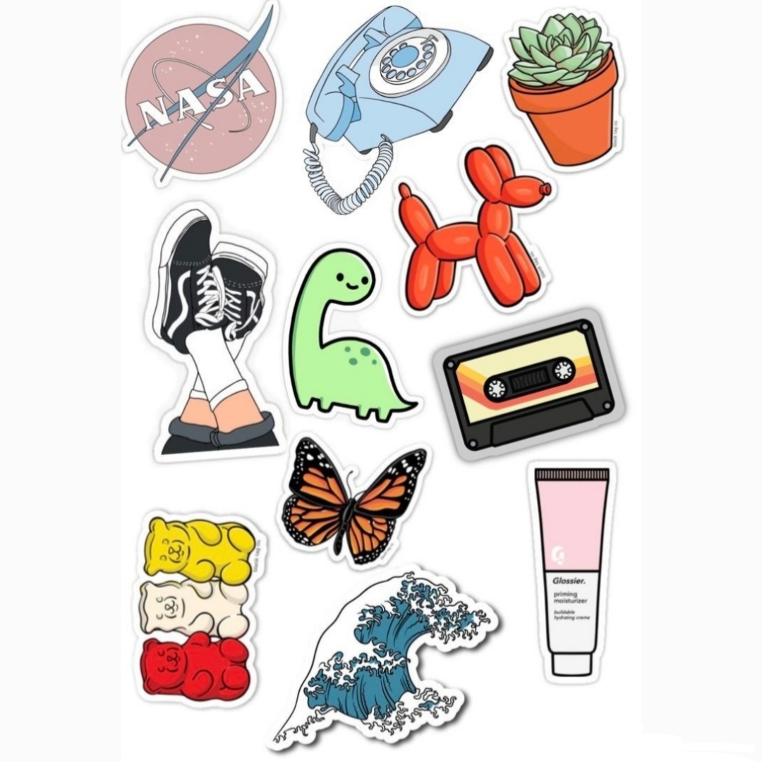 استیکر لب تاپ طرح دایناسور مجموعه 11 عددی 