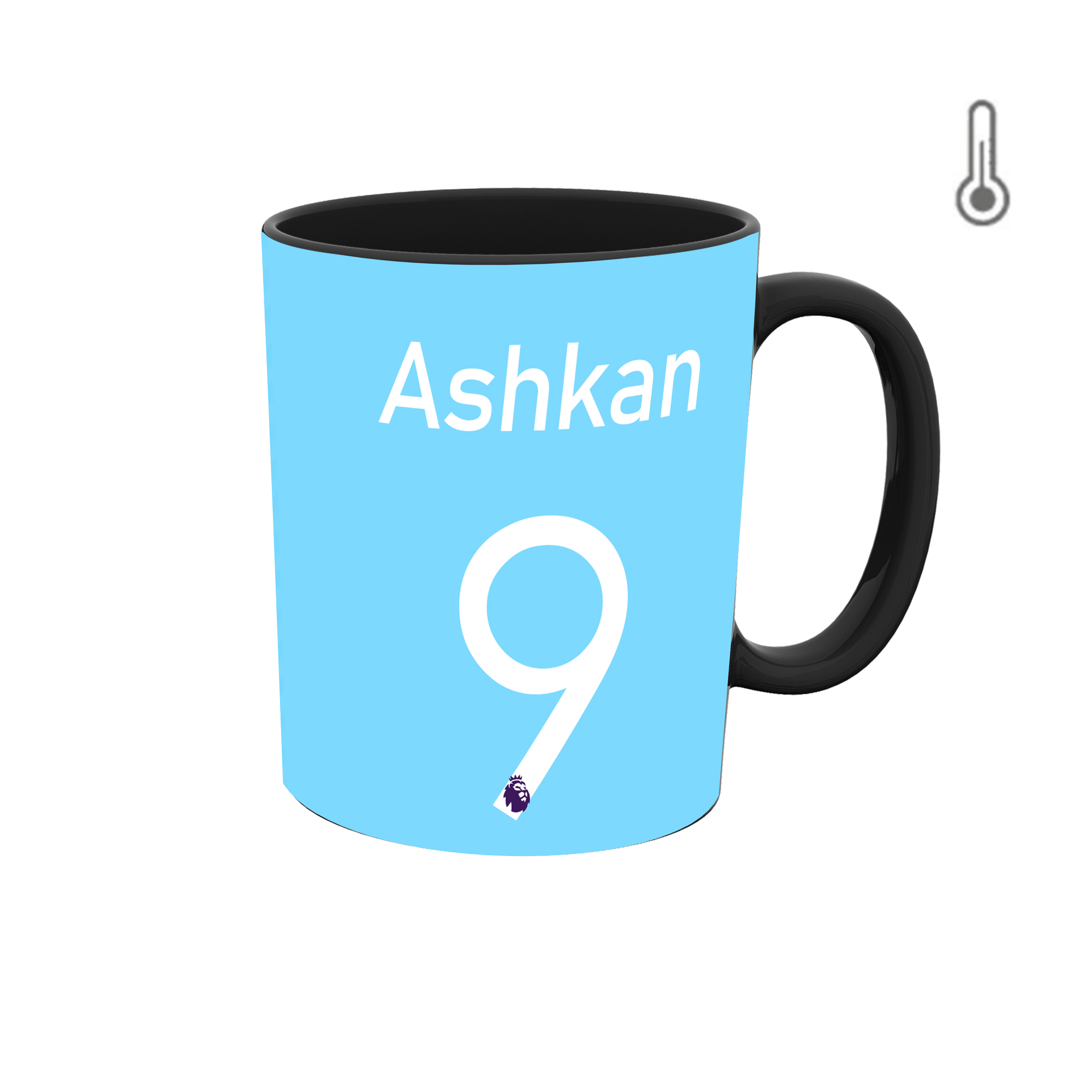 ماگ حرارتی طرح اسم اشکان مدل هالند منچستر سیتی