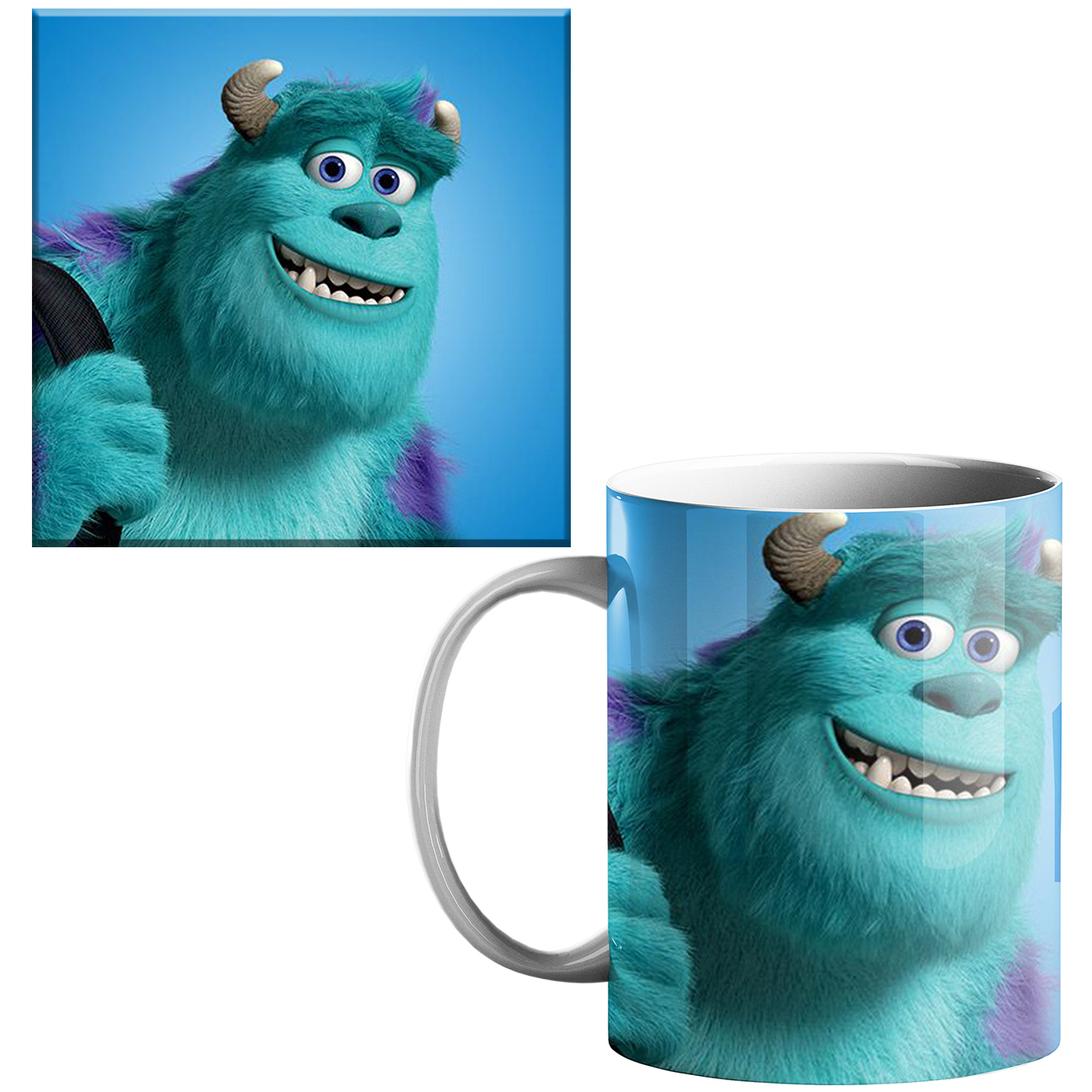 ماگ طرح سالیوان کارخانه ی هیولاها کد 500 به همراه زیر لیوانی