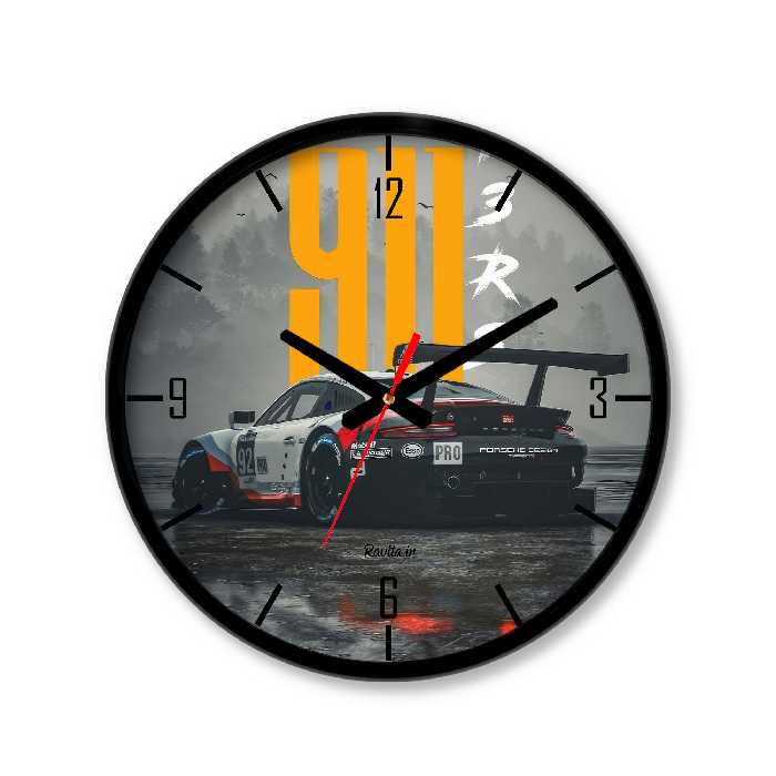 ساعت دیواری کوچک راویتا طرح ماشین پورشه 911 کد 3578