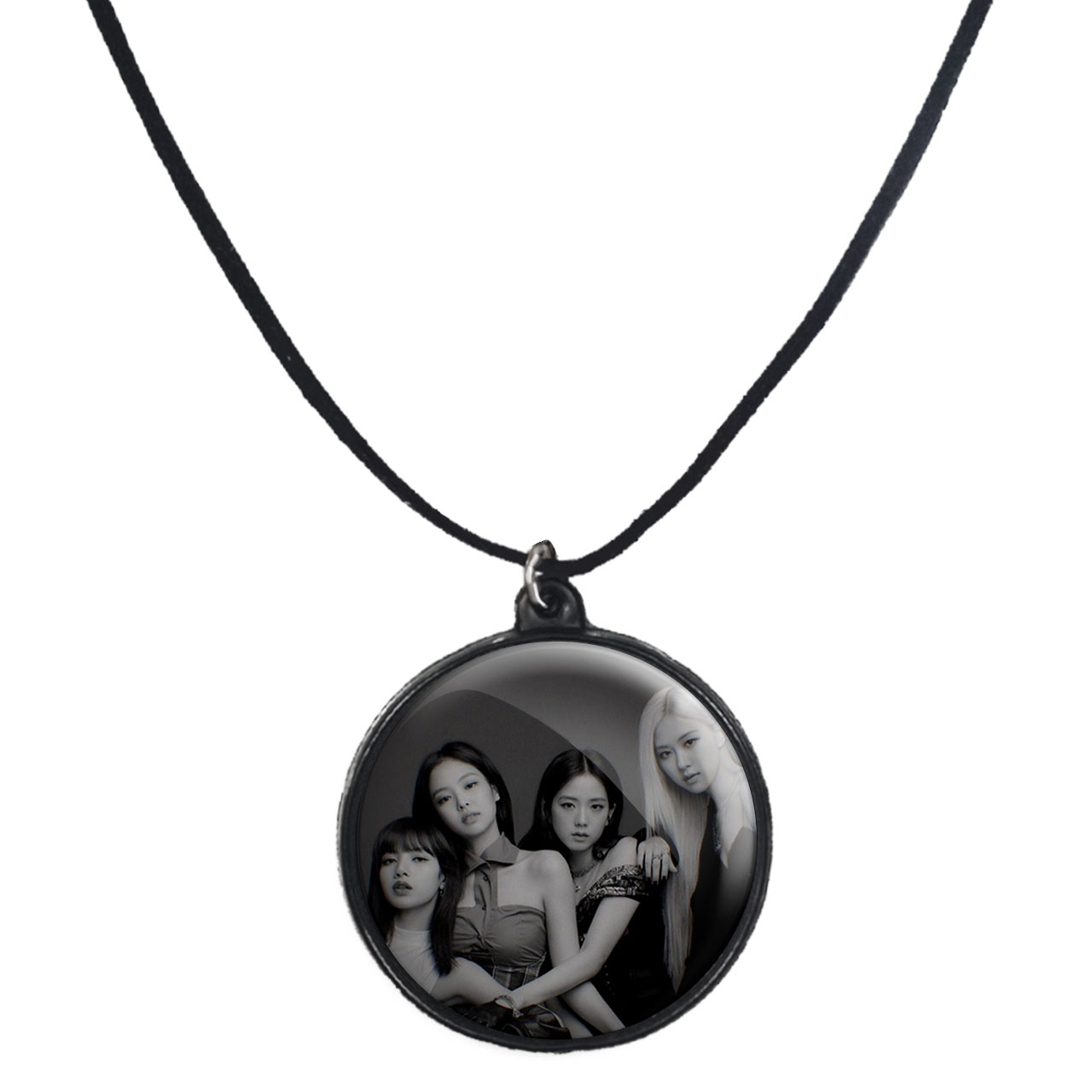 گردنبند پرمانه طرح بلک پینک کد pmb.18151 مدل دو طرفه