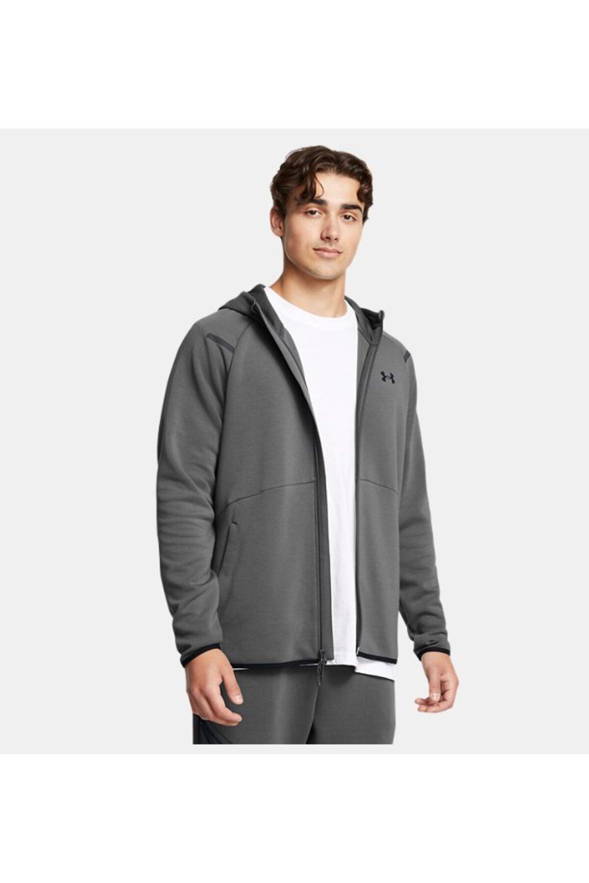 سویشرت ورزشی خاکستری مردانه UA HD EU 025 اورجینال Under Armour