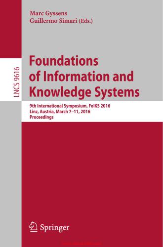 خرید و دانلود نسخه کامل کتاب Foundations of Information and Knowledge Systems