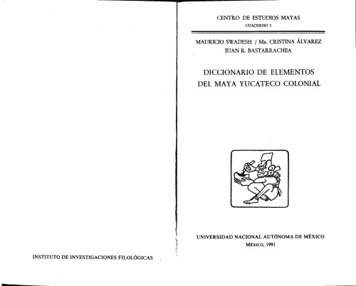 خرید و دانلود نسخه کامل کتاب Diccionario de elementos de maya yucateco colonial