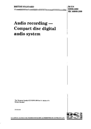 خرید و دانلود نسخه کامل کتاب Audio recording - Compact disc digital audio system IEC 60908:1999